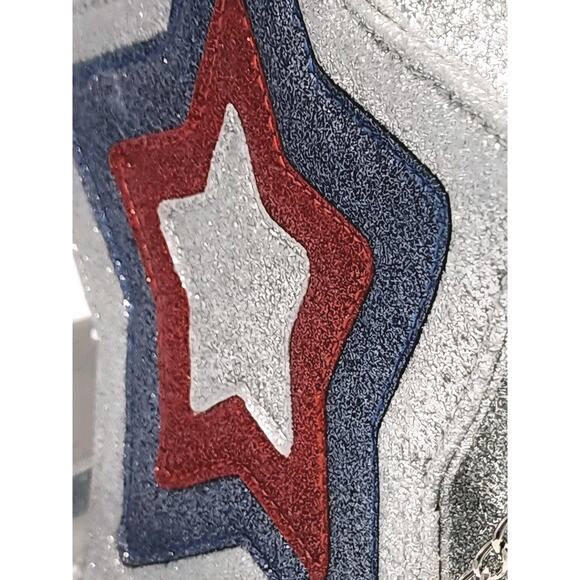 Claire's New Patriotic American Flag Red White Blue Star Purse Crossbody Bag - Picture 3 of 10